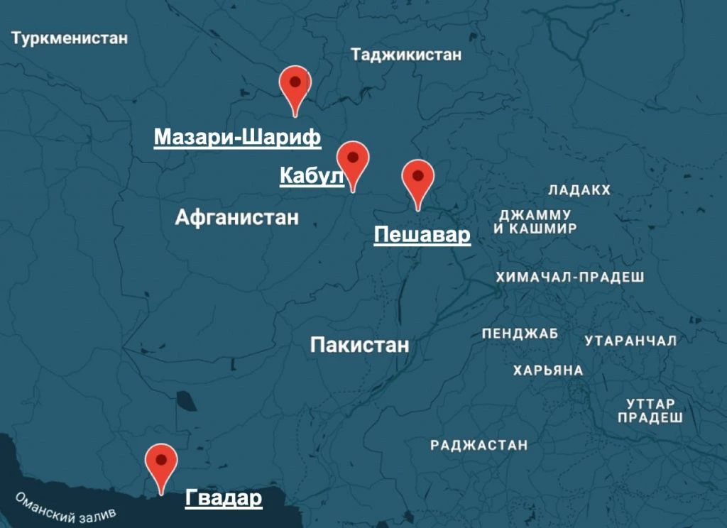 Карта от Ia-centr.ru "Мазари-Шариф – Гвадар"