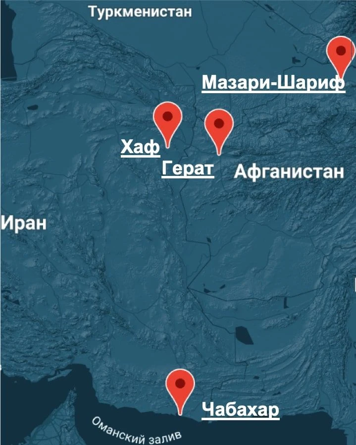 Карта от Ia-centr.ru "Мазари-Шариф – Чабахар"